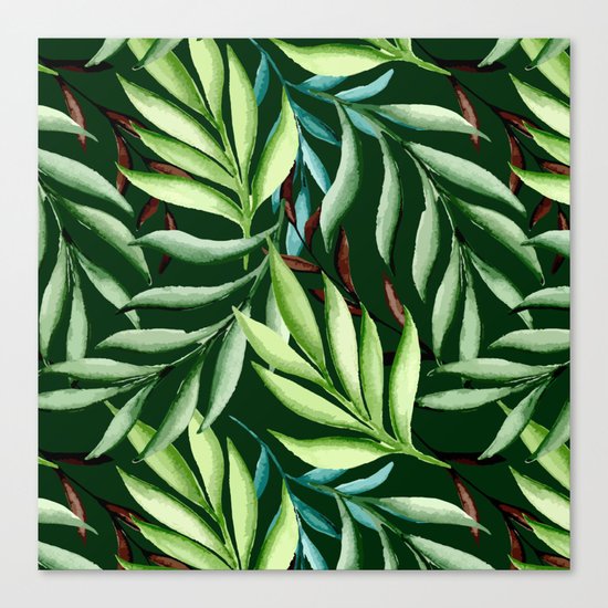 Leaf pattern. Watercolor Canvas Print