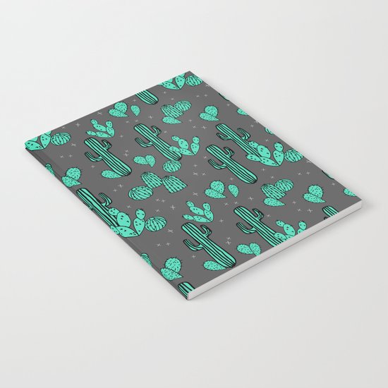 Prickly Pear - Charcoal by Andrea Lauren Notebook
