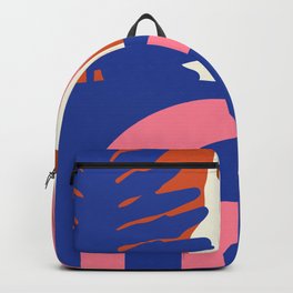Morocco Backpack | Graphicdesign, Hot, Vacaciones, Plants, Hand Painted, Tropical, Leaves, Blue, Morocco, Orange 