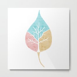 Leaf Tree Pastel Metal Print