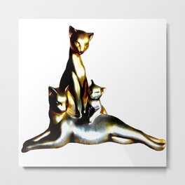 Two Cats And A Kitten Metal Print