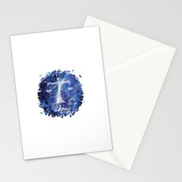 Libra Zodiac sign in a nebula Stationery Card