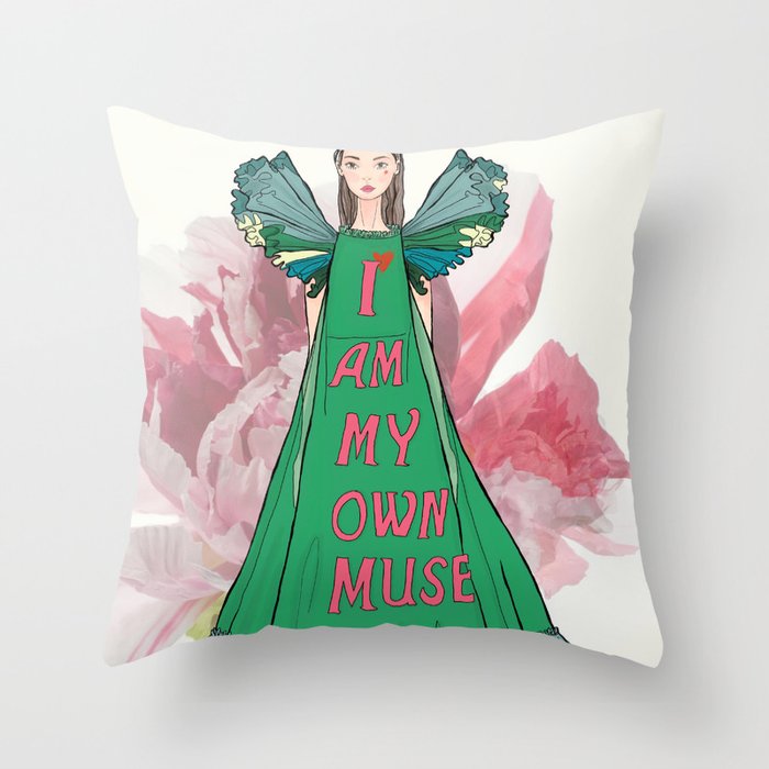 I am my own muse fashion illustration Throw Pillow
