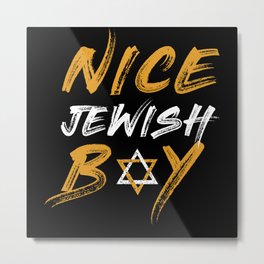 Nice Jewish Boy Jew Menorah Happy Hanukkah Metal Print