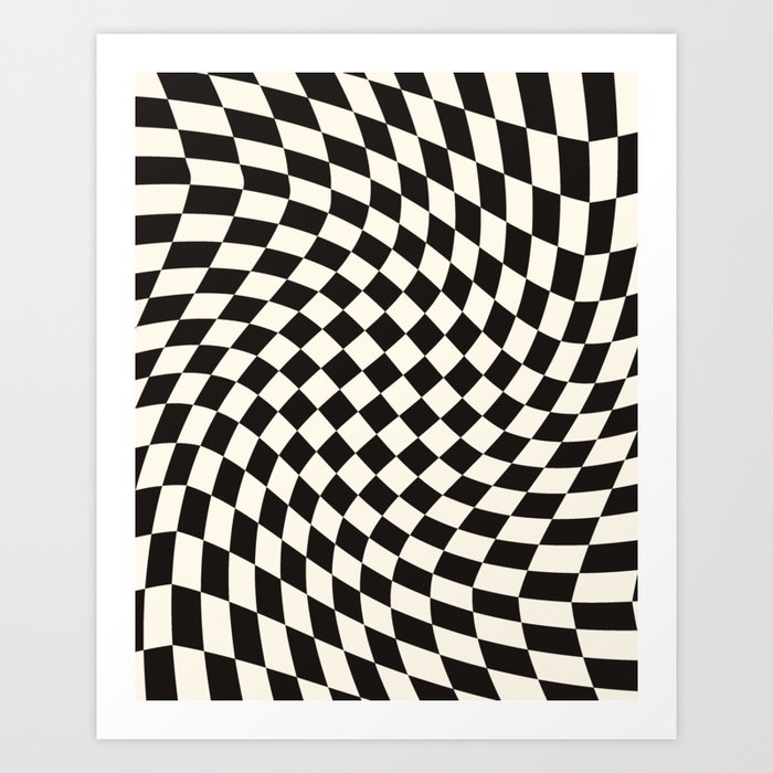 Black&White Checker Art Print