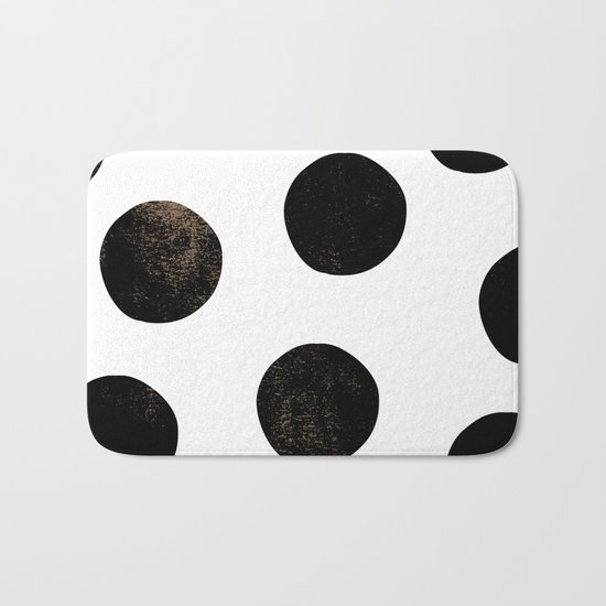 Black Polka Dots Bath Mat
