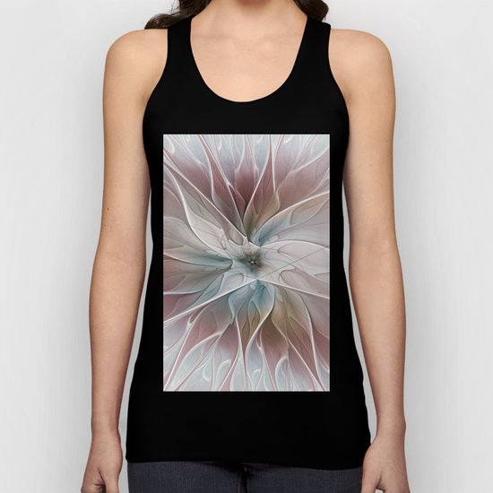 A Floral Friend, Abstract Fractal Art Unisex Tank Top