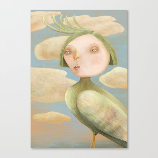 Green Crested Ladytoo Canvas Print