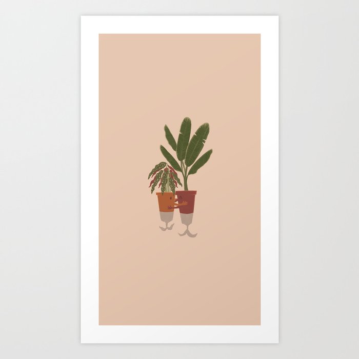 Hug-plants 01b Art Print