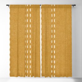 boho vertical stitch - mustard Blackout Curtain