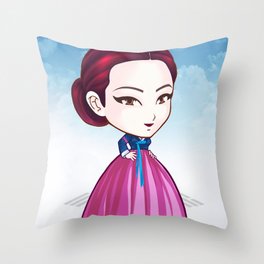 Hanbok In Korea Throw Pillow