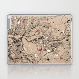 Santa Clarita, USA. City Map Collage - Terrazzo Laptop Skin