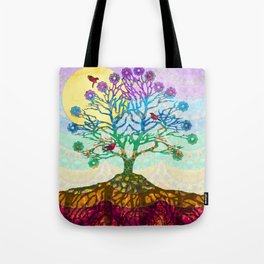 Colorful Tree Of Life Art by Sharon Cummings Tote Bag