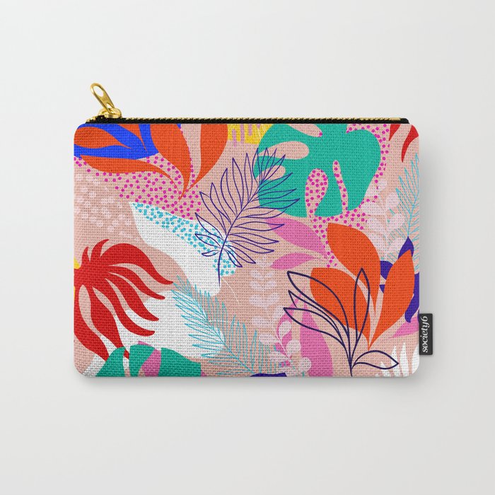 Keep Growing - Tropical plant on peach Carry-All Pouch