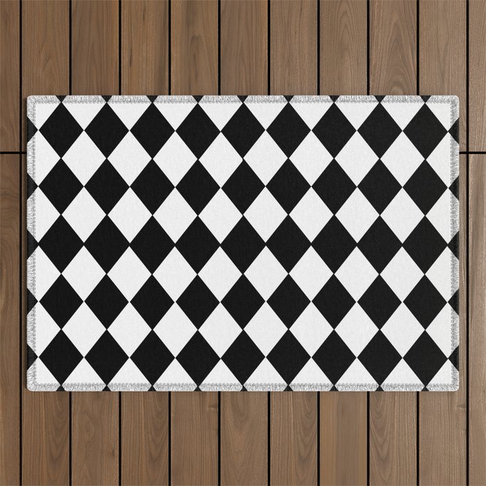 Harlequin Black And White Pattern 2 Outdoor Rug By Art Is Wonderful Society6