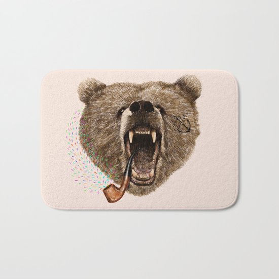 Angry Bear Bath Mat