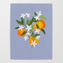 Orange Blossom Floral Poster