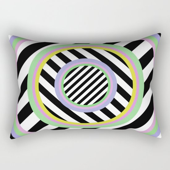 Circles, stripes and pastel colours Rectangular Pillow