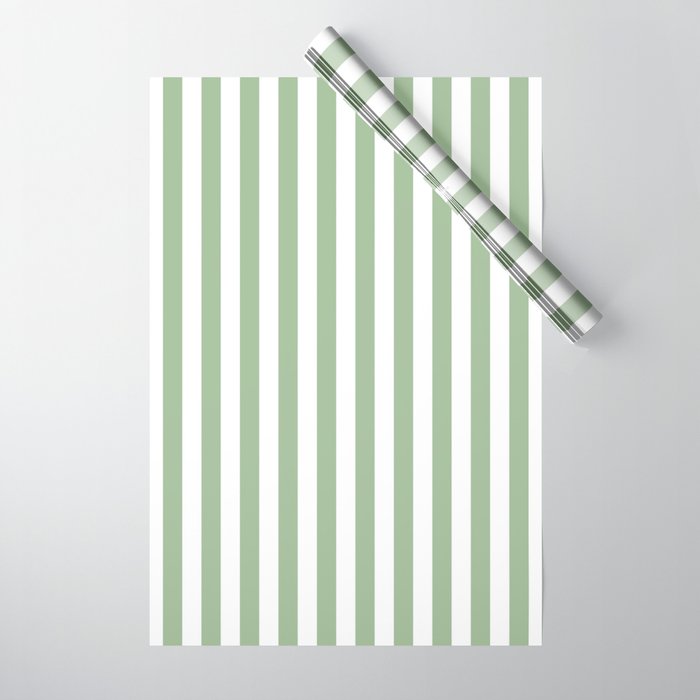 Stripes - sage green Wrapping Paper