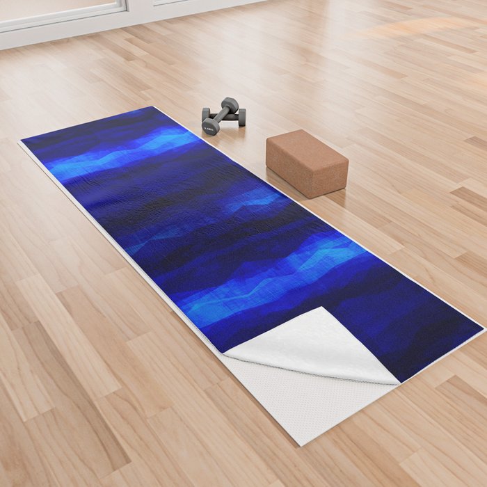 Cobalt Blue Night Watercolor Yoga Towel