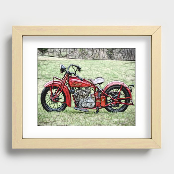 Popular Vintage Motorbike Recessed Framed Print