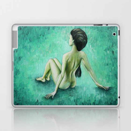 Green Curves / Nude Woman Series Laptop & iPad Skin