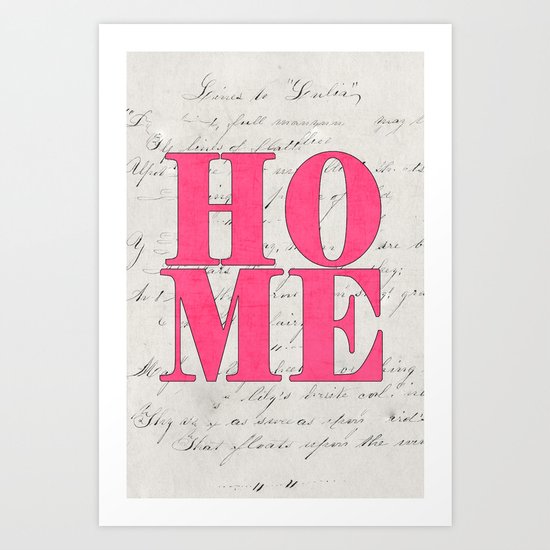 home - pink Art Print