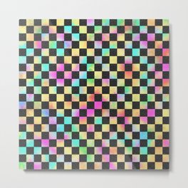 Checkerboard Pattern In 80's Colors Metal Print | Checkerboardpattern, Checkered, Square, Graphicdesign, Brightlycolored, Retrocolors, 80Slook, Box, Stylish, 80Scolors 