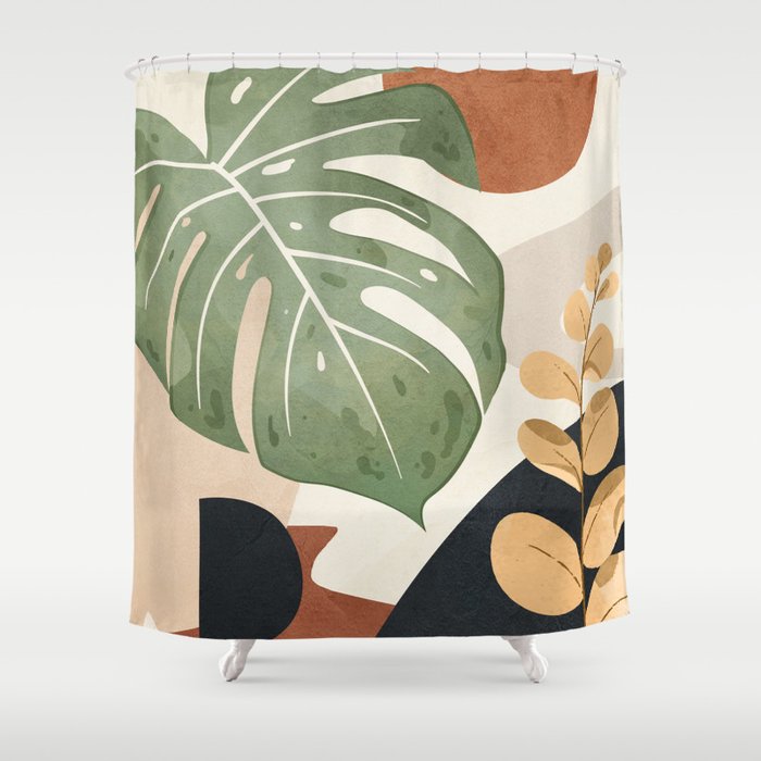Branches and Leaves in an Abstraction 01 Shower Curtain