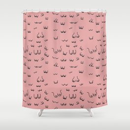 Pink boob print + Breast cancer survivor goods Shower Curtain