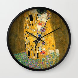 The Kiss, Fine Art Print, Gustav Klimt, Wedding Love Romance Gift Wall Clock