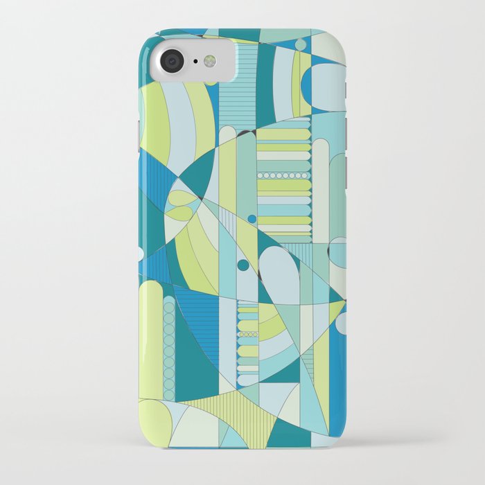BLUE AND GREEN GEO iPhone Case