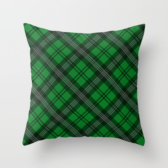 Scottish Plaid-Green Throw Pillow
