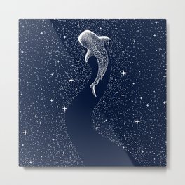 Star Eater Metal Print | Starry, Illustration, Digital, Shark, Sea, Nature, Space, Fish, Dreamscape, Stars 