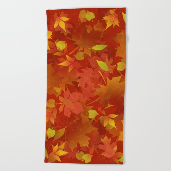 Autumn Leaves Carpet Beach Towel