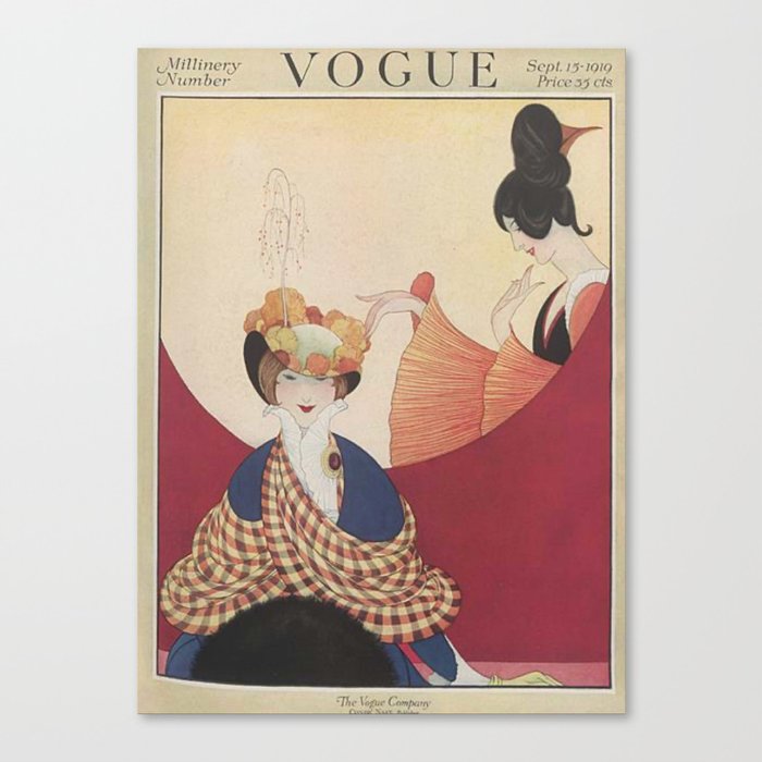 Retro Magazine Cover June Vintage 20s Fashion Illustration Canvas Print