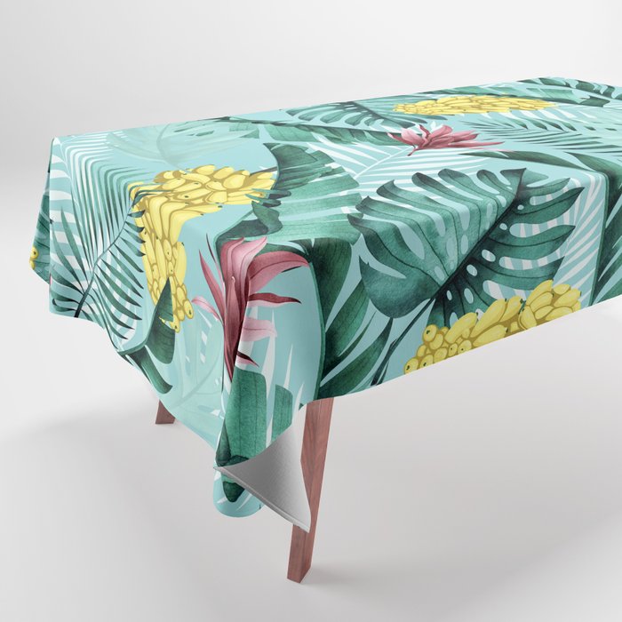 Banana Tropics - teal Tablecloth