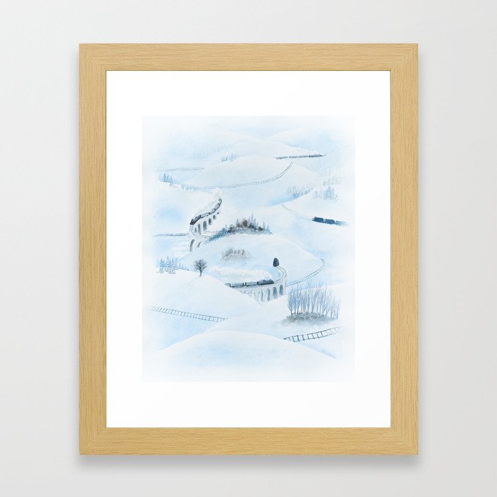 Winter Train Framed Art Print