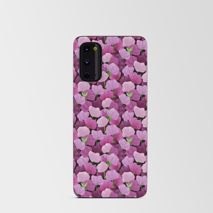 seamless pattern with stacked flowers in pink colors Android Card Case