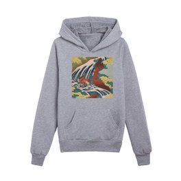 Hokusai,Yoshitsune Falls Kids Pullover Hoodies