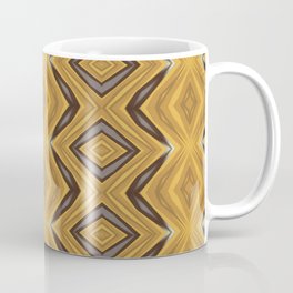 Yellow , Ochre and Brown Diamond Pattern Coffee Mug