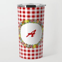 Floral Monogram - red A Travel Mug