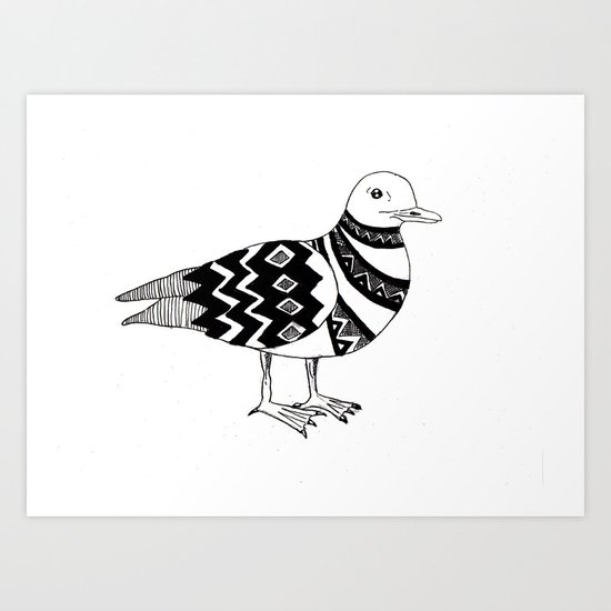 Stylish seagull Art Print