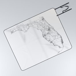 Florida State Map, Art Print By LandSartprints Picnic Blanket