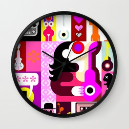 Pop Art Illustration 2 Wall Clock