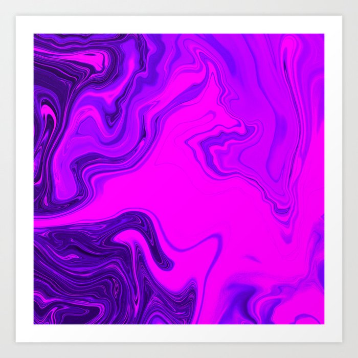Liquid Color Marble Purple and Pink Art Print