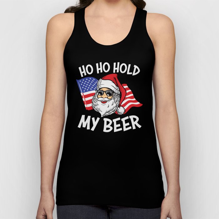 Ho Ho Hold My Beer Christmas In July Tank Top