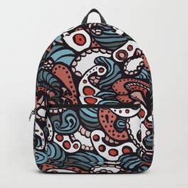 Wild Octopus Backpack | Painting, Sea Life, Ink Pen, Ocean, Ink, Purpleblackdesign, Pattern, Illustration, Paisley, Drawing 