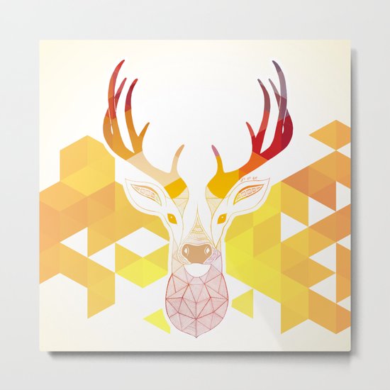 Colored Deer Metal Print