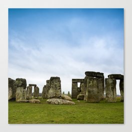 Great Britain Photography - Stonehenge At The Green Field Canvas Print